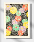 Stylized Leaves and Color Circles – Shin Bijutsukai Japanese Pattern Print