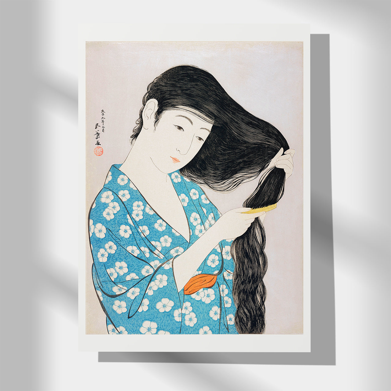 Woman Combing her Hair