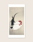 Rooster and Hen – Ohara Koson art print 30 x 60 cm