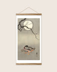 Ducks at full moon – Ohara Koson art print 30 x 60 cm with wooden poster hanger