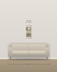 Ducks at full moon – size comparison, 30 x 60 cm above a 210 cm sofa
