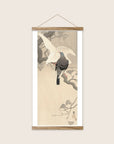 Two doves on a branch – Ohara Koson art print 30 x 60 cm with wooden poster hanger