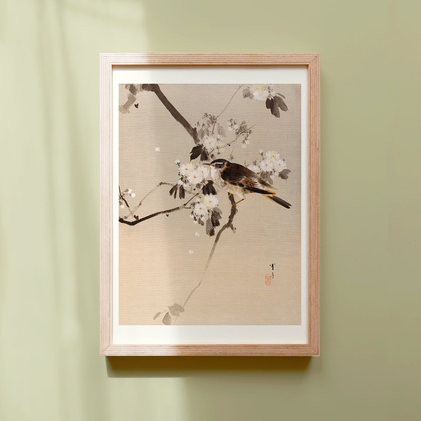 Birds on a Flowering Branch - Japonica Graphic