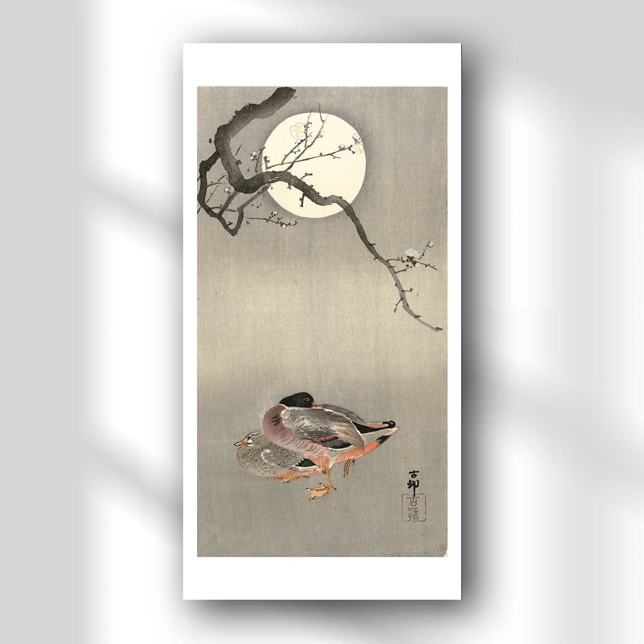 Ducks at full moon - Japonica Graphic
