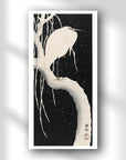 Egret in snow - Japonica Graphic