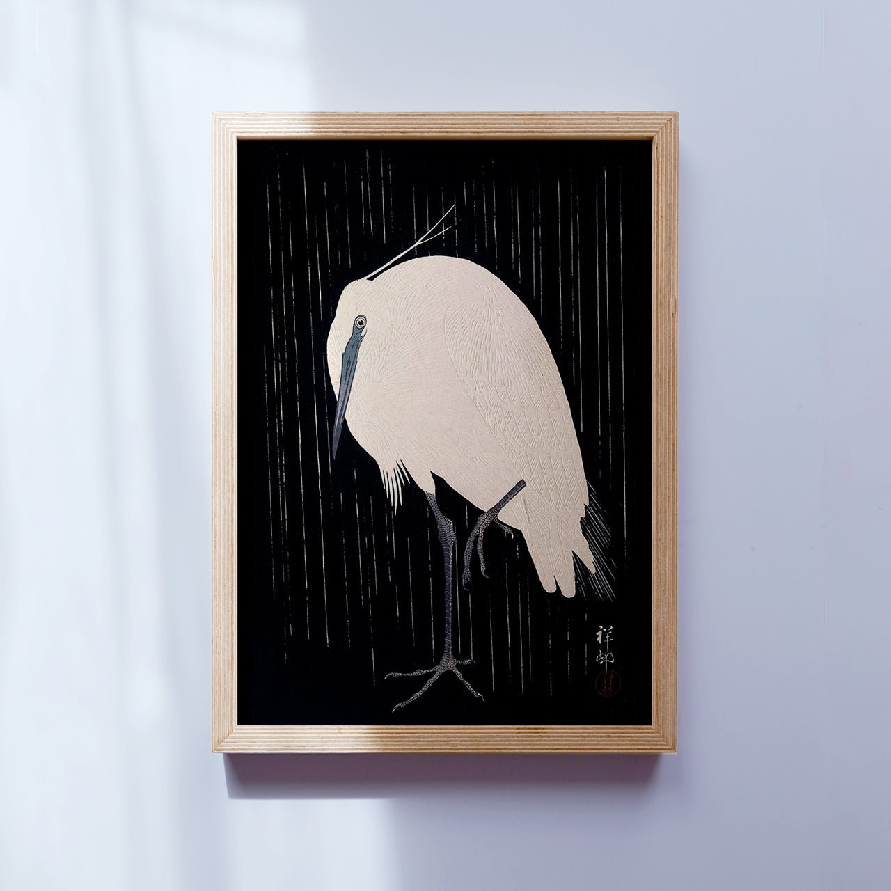 Egret in the rain - Japonica Graphic