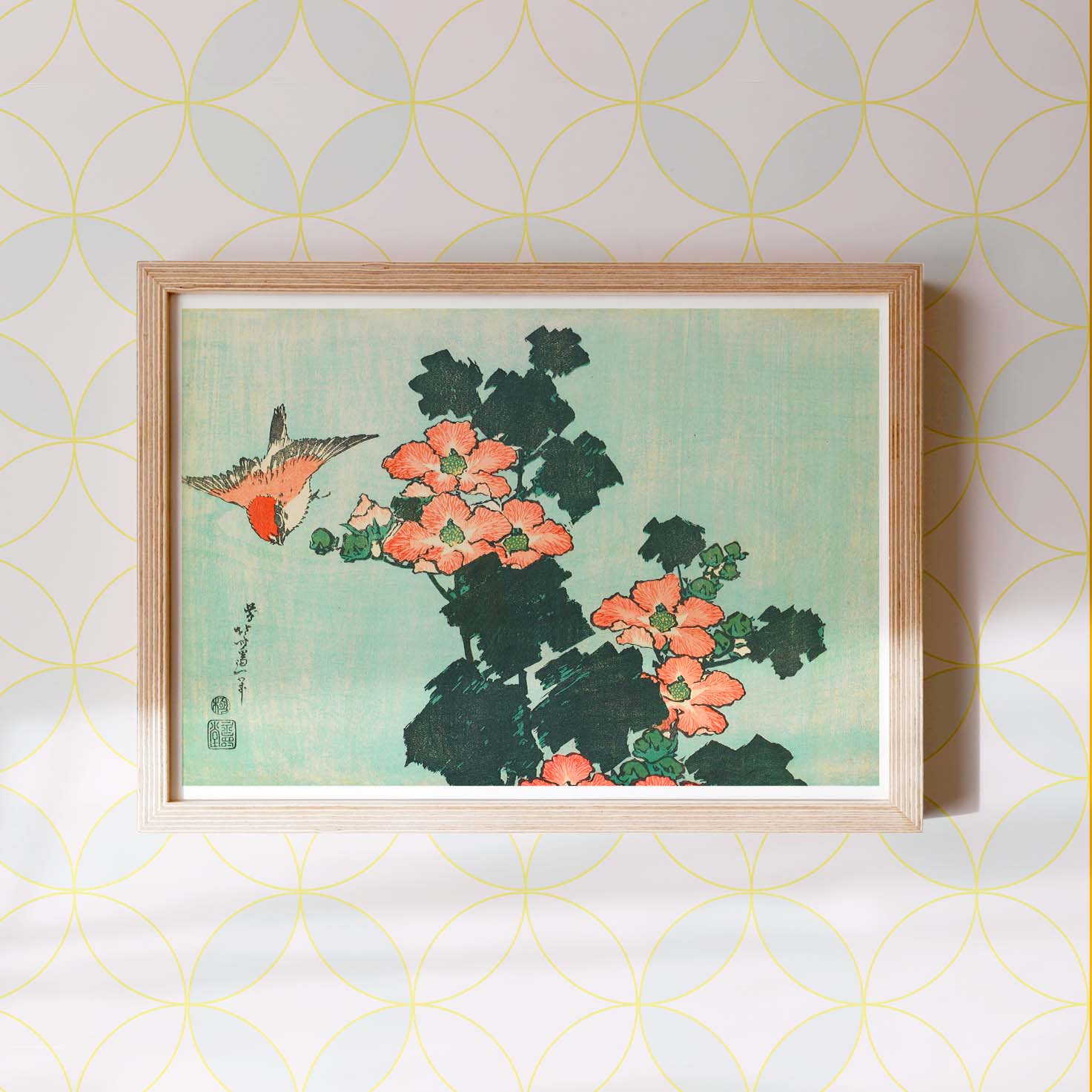 Hibiscus and sparrow - Japonica Graphic