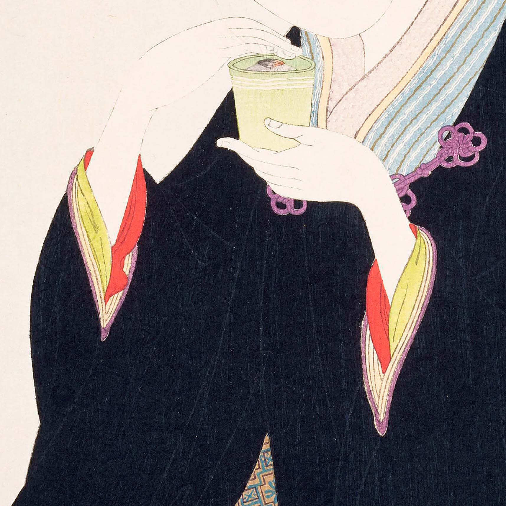Lady smelling incense - Japonica Graphic