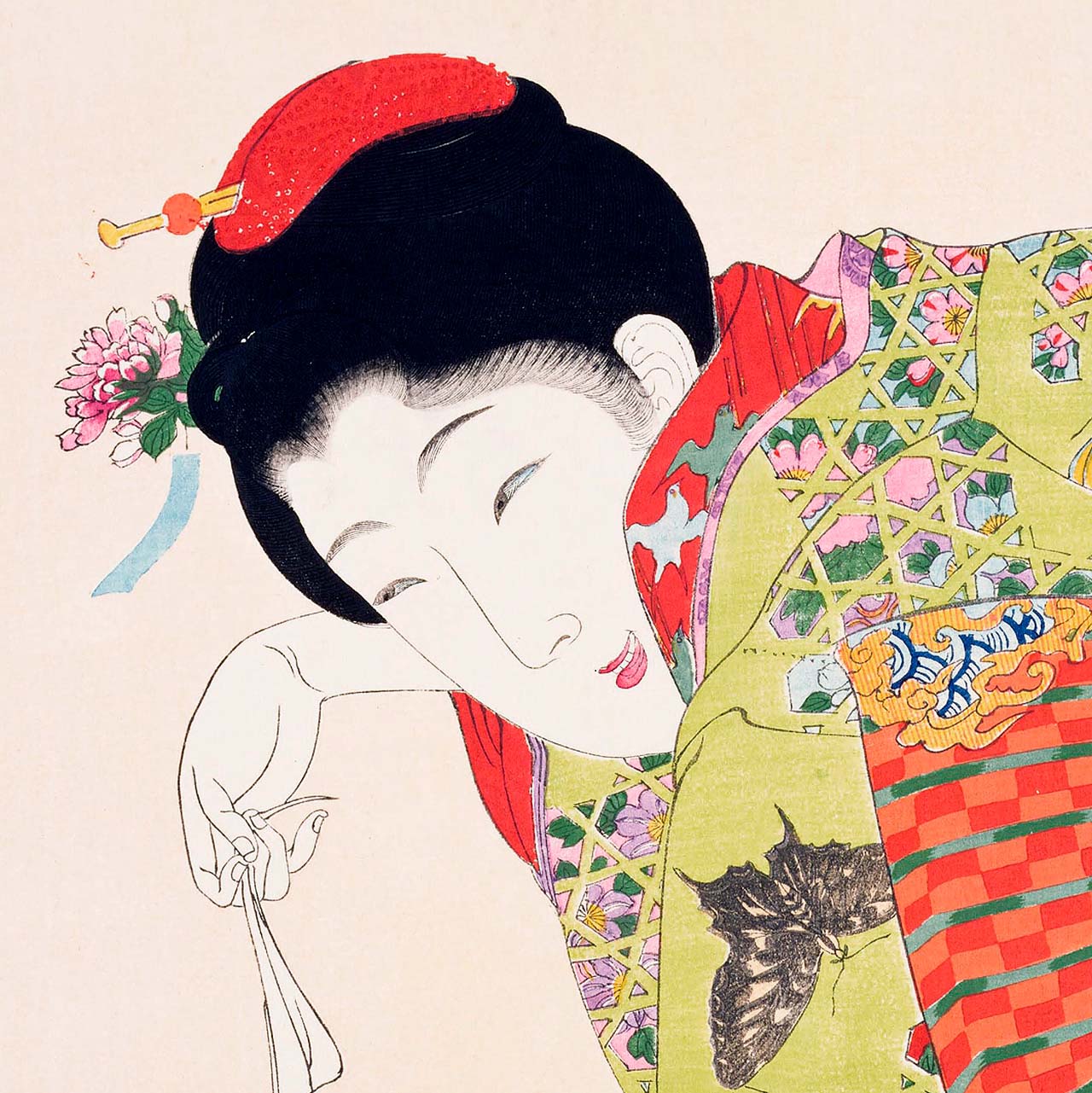 Lady who plays with cats - Japonica Graphic