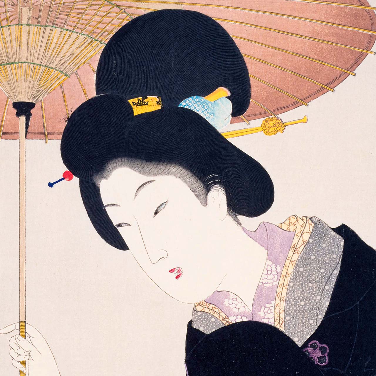 Lady with an umbrella - Japonica Graphic