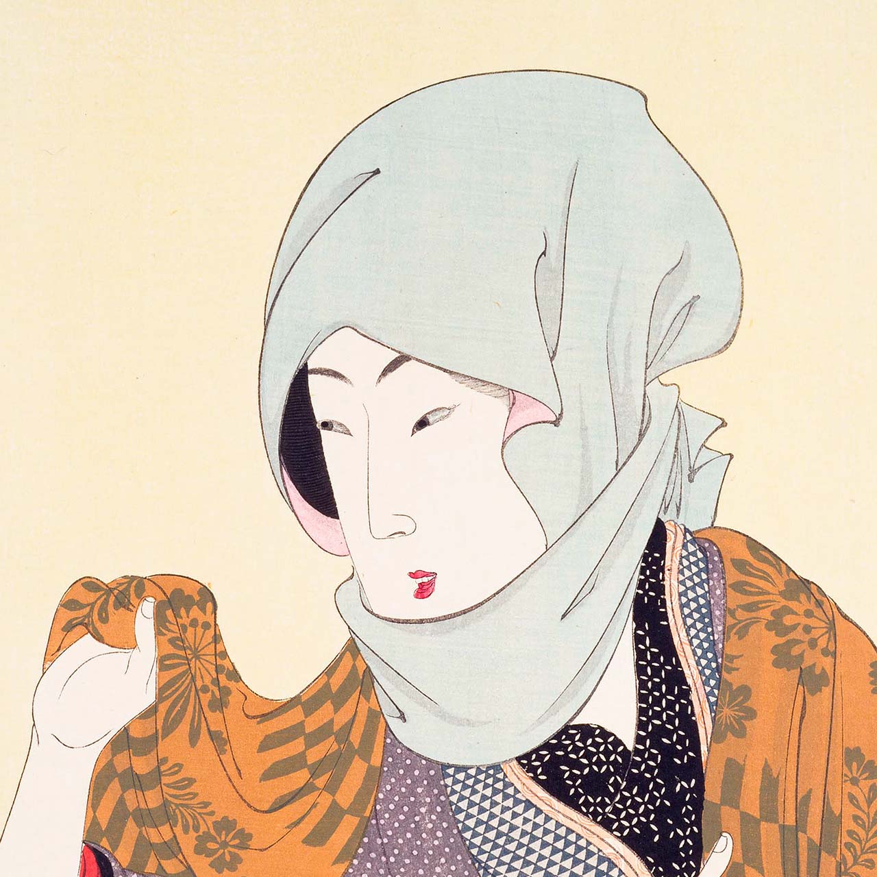 Lady with head cloth - Japonica Graphic