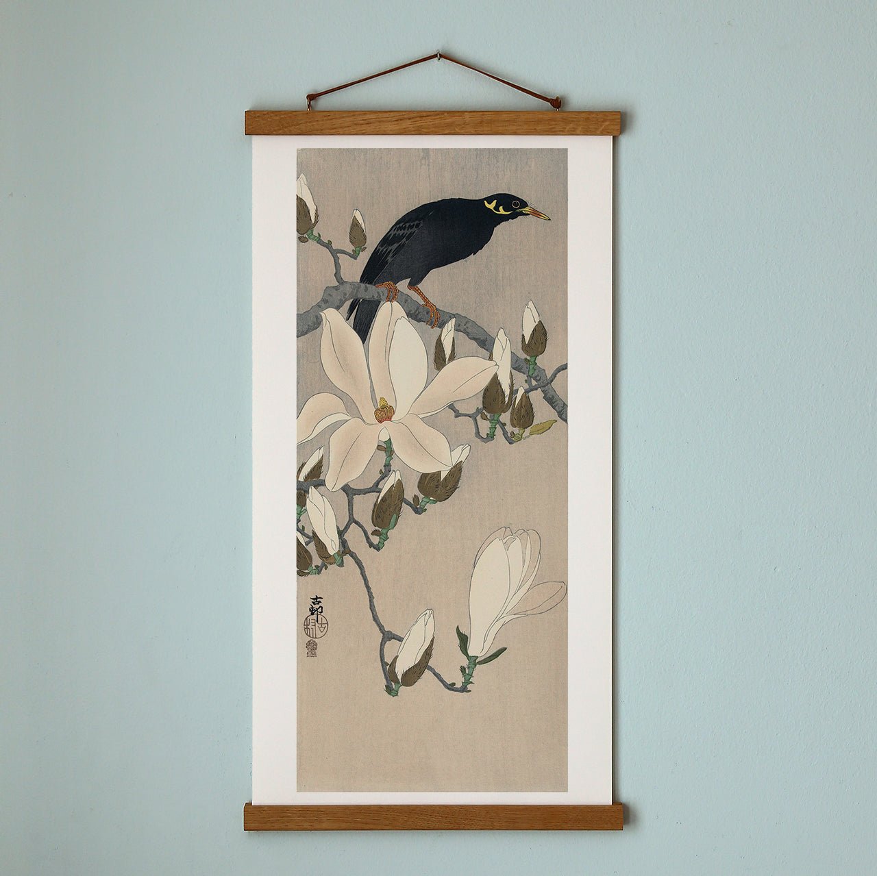 Myna on Magnolia Branch - Japonica Graphic