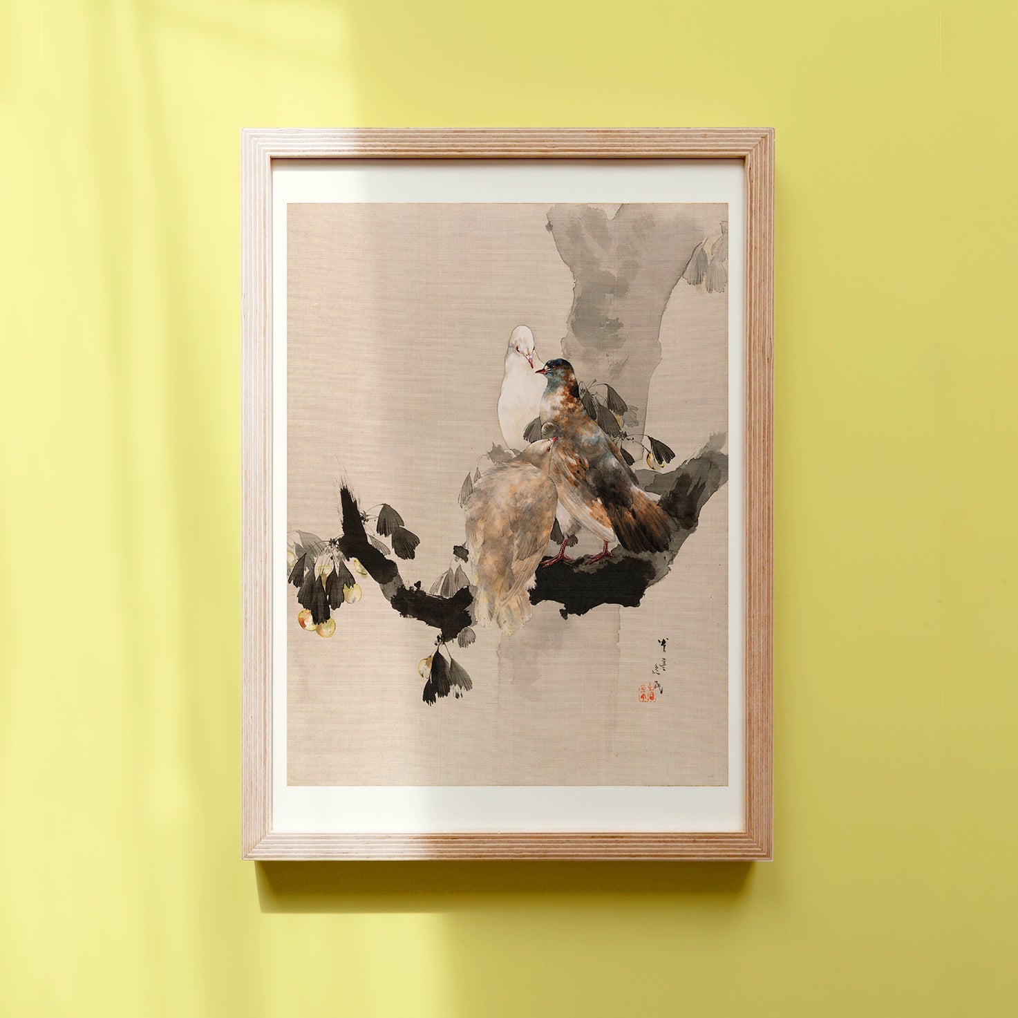 Pigeons in a Tree - Japonica Graphic