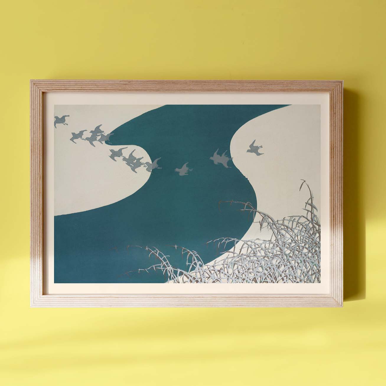 River and migratory birds - Japonica Graphic