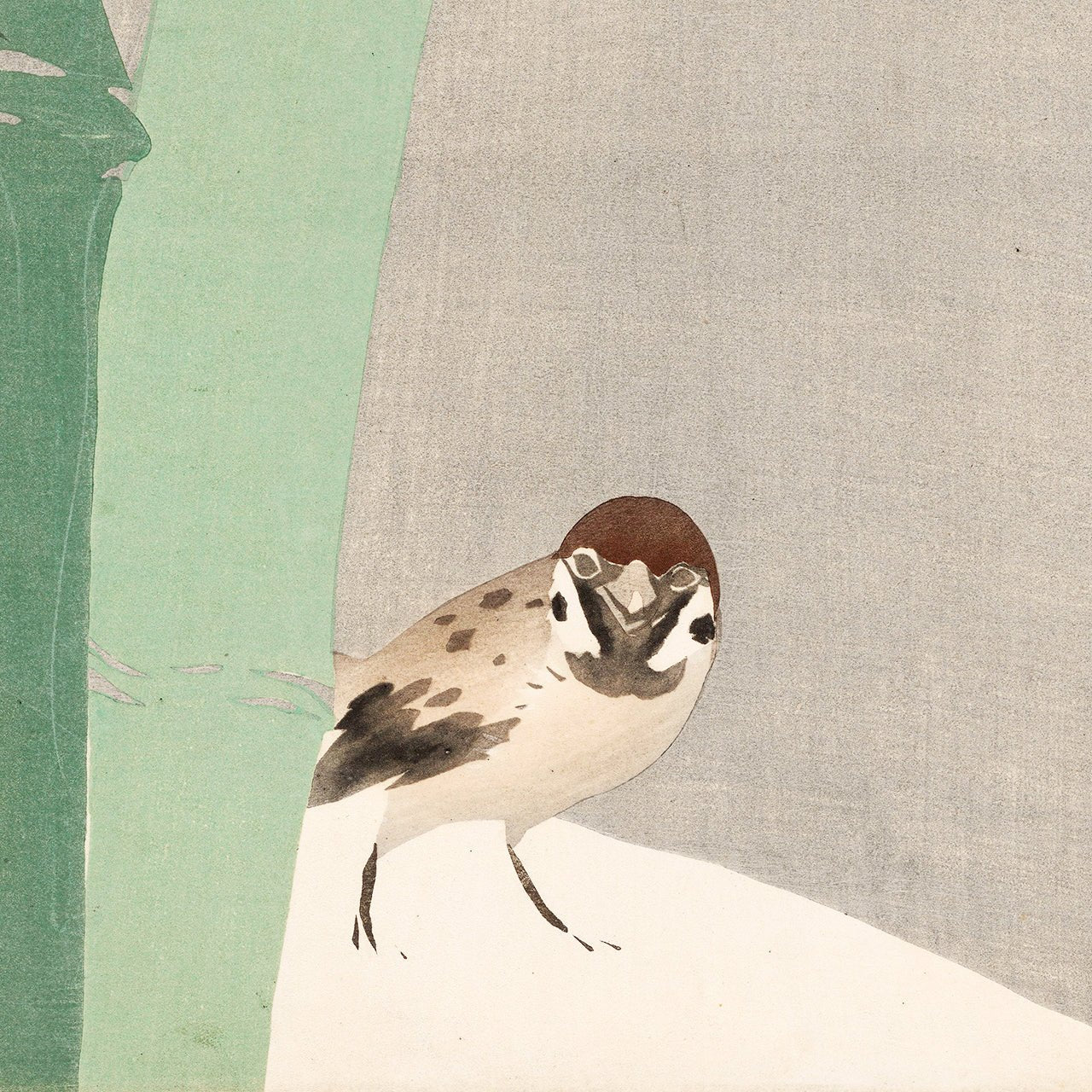 Sparrow and Bamboo in Snow - Japonica Graphic