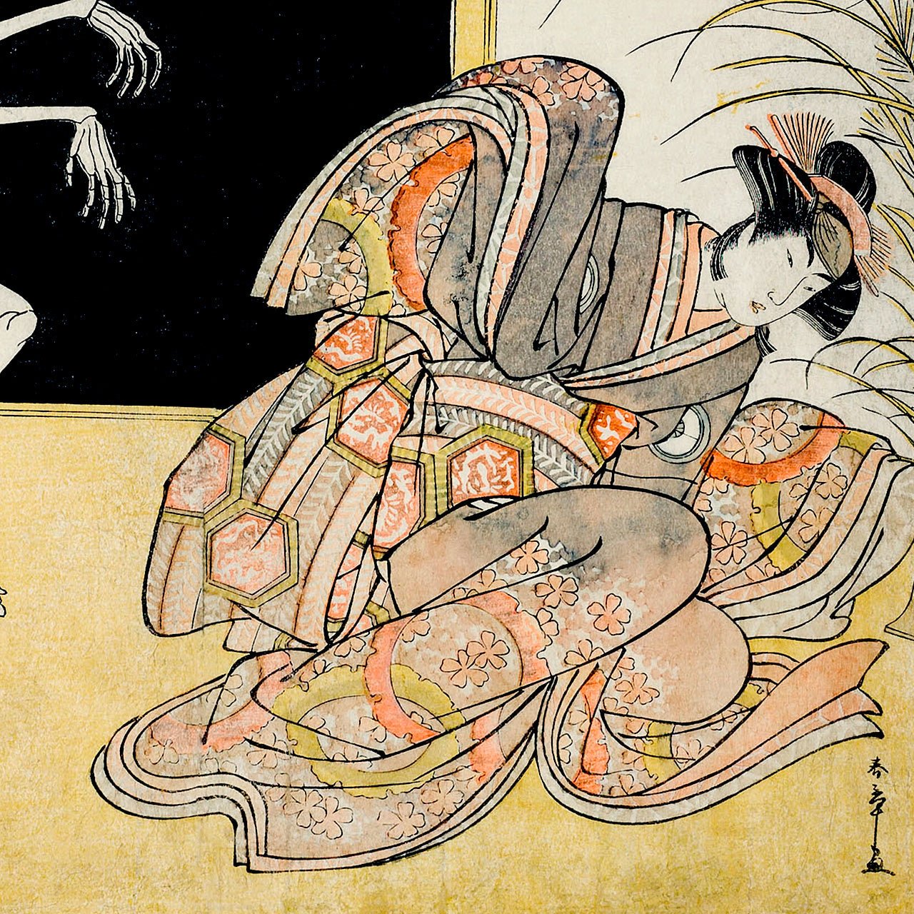 The actors Ichikawa Danjuro V as a skeleton - Japonica Graphic