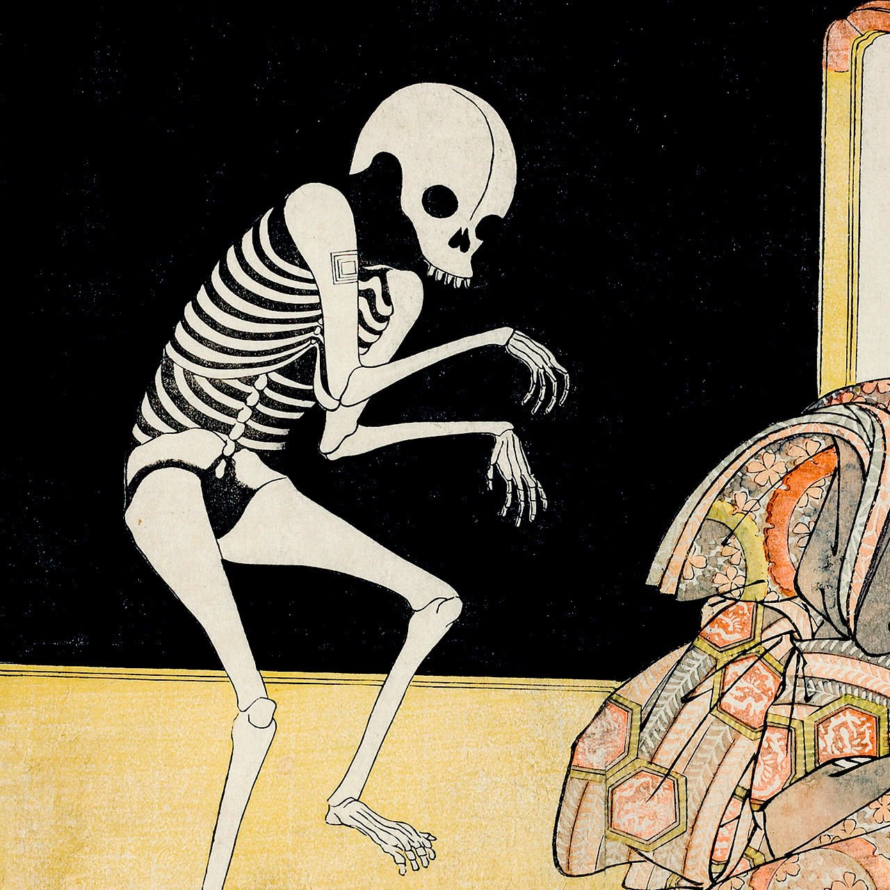 The actors Ichikawa Danjuro V as a skeleton - Japonica Graphic
