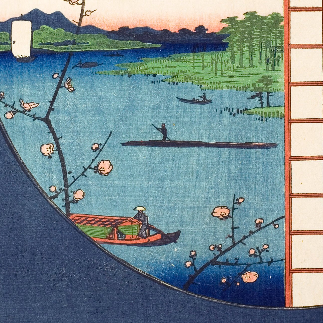 View From Massaki of Suijin Shrine, Uchigawa Inlet, and Sekiya - Japonica Graphic