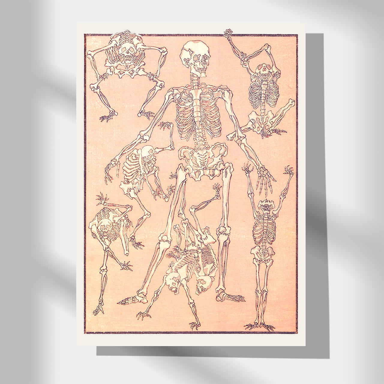 Kyōsai Sketchbook — Skeletons (Front View)