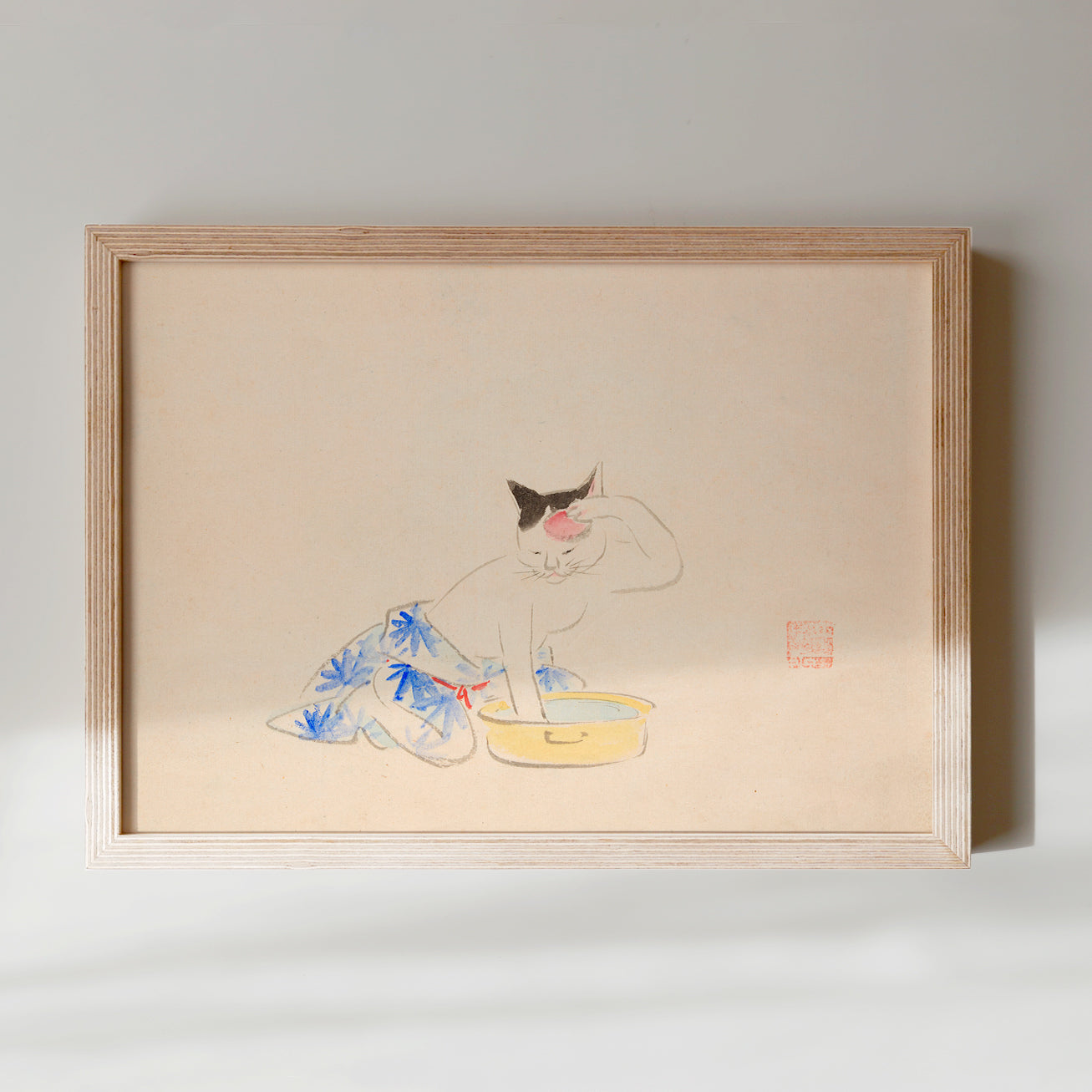 Katze bei der Gesichtswäsche
