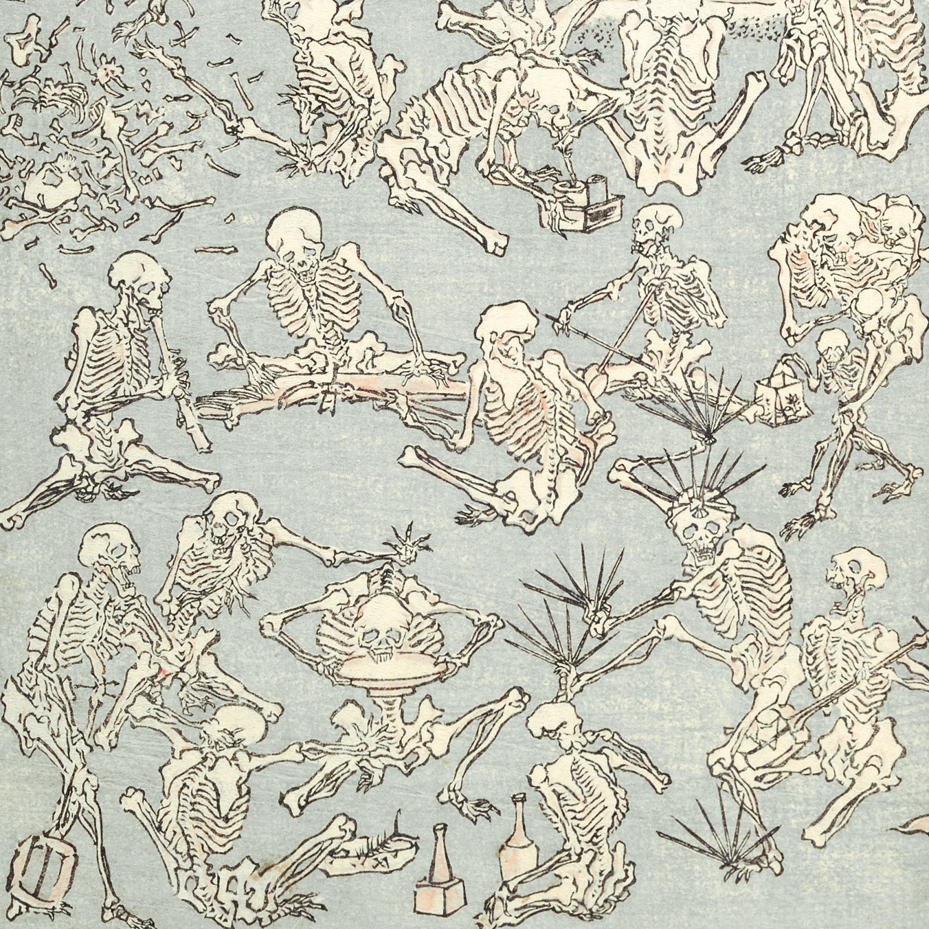 Kyōsai Sketchbook — Skeleton Banquet