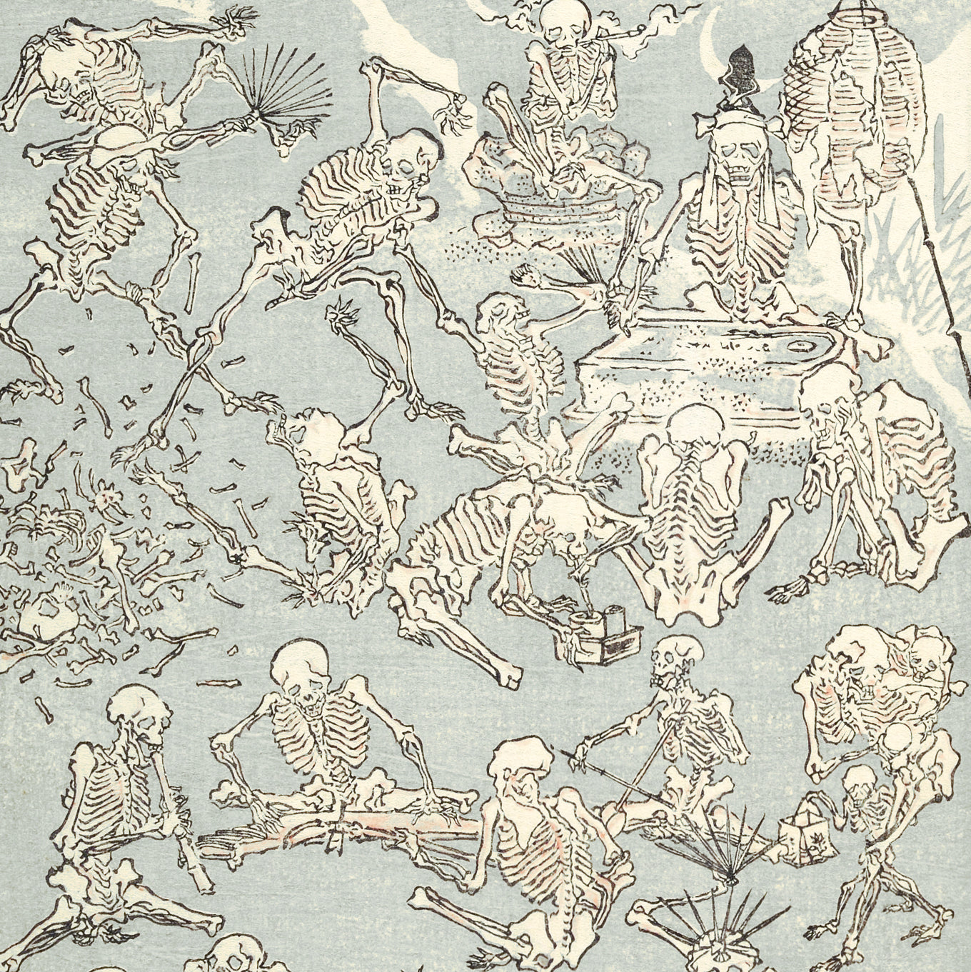 Kyōsai Sketchbook — Skeleton Banquet