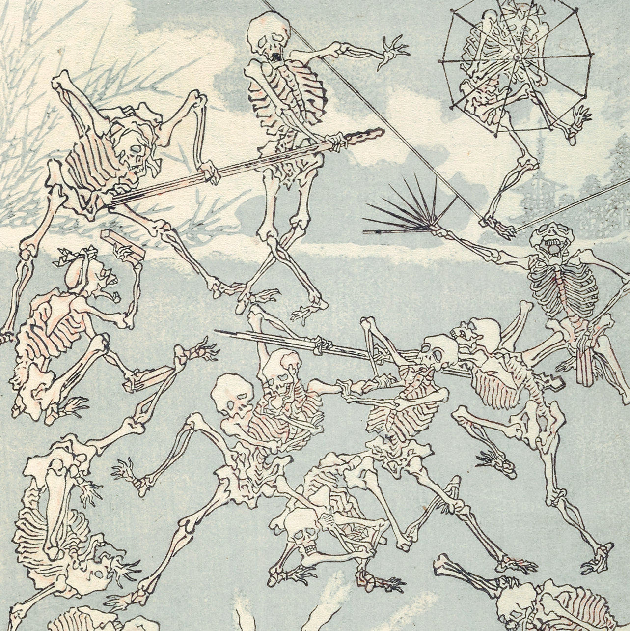 Kyōsai Sketchbook — Skeleton Battle
