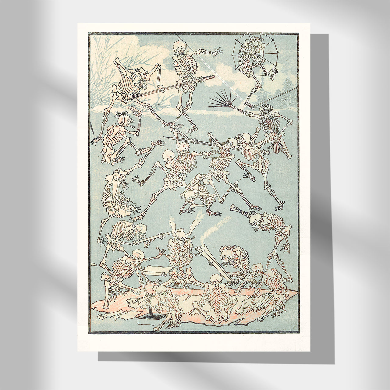Kyōsai Sketchbook — Skeleton Battle