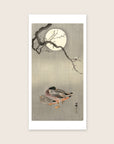 Ducks at full moon – Ohara Koson art print 30 x 60 cm