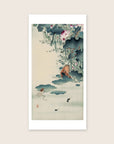 Frog and tadpoles – Ohara Koson art print 30 x 60 cm