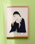 Lady smelling incense - Japonica Graphic