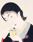 Lady smelling incense - Japonica Graphic
