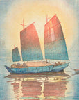 Sailboat, morning fog - Japonica Graphic