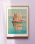 Sailboat, setting sun - Japonica Graphic